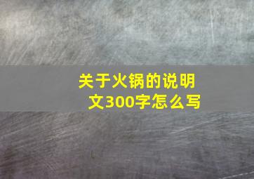 关于火锅的说明文300字怎么写