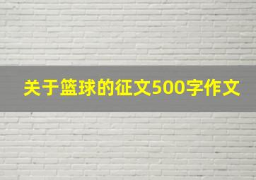 关于篮球的征文500字作文