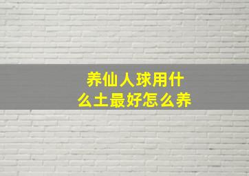 养仙人球用什么土最好怎么养