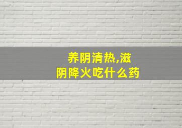 养阴清热,滋阴降火吃什么药