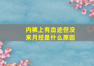 内裤上有血迹但没来月经是什么原因