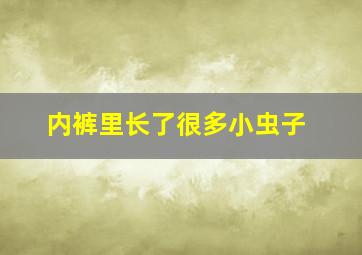 内裤里长了很多小虫子