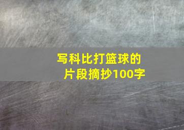 写科比打篮球的片段摘抄100字