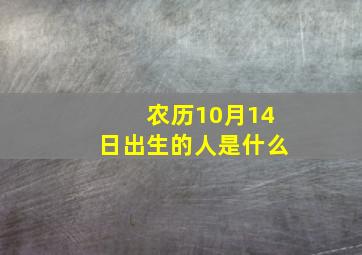 农历10月14日出生的人是什么