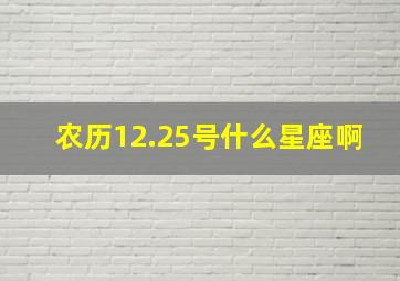 农历12.25号什么星座啊