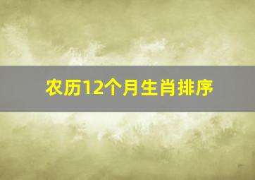 农历12个月生肖排序