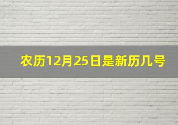 农历12月25日是新历几号