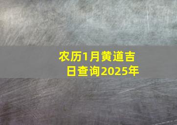 农历1月黄道吉日查询2025年