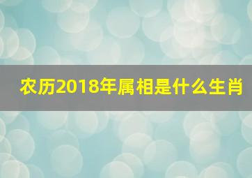 农历2018年属相是什么生肖