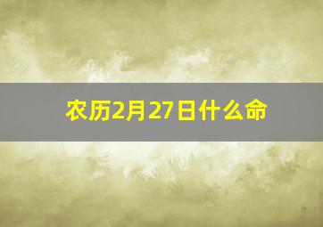 农历2月27日什么命