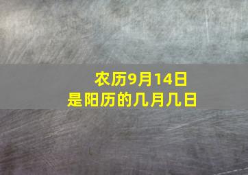 农历9月14日是阳历的几月几日