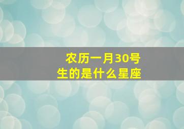 农历一月30号生的是什么星座