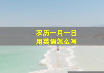 农历一月一日用英语怎么写