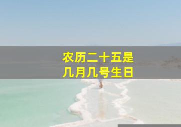 农历二十五是几月几号生日