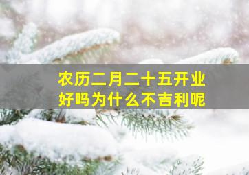 农历二月二十五开业好吗为什么不吉利呢