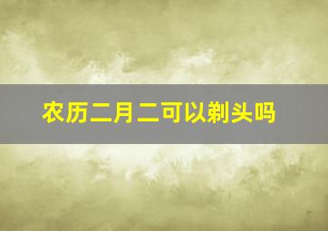 农历二月二可以剃头吗