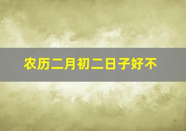 农历二月初二日子好不