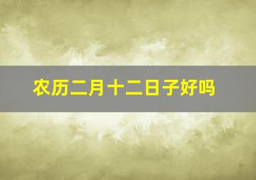 农历二月十二日子好吗