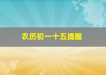 农历初一十五提醒