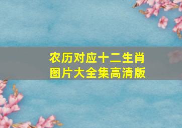 农历对应十二生肖图片大全集高清版