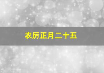 农厉正月二十五