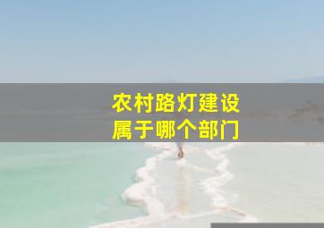 农村路灯建设属于哪个部门