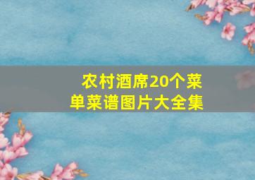 农村酒席20个菜单菜谱图片大全集