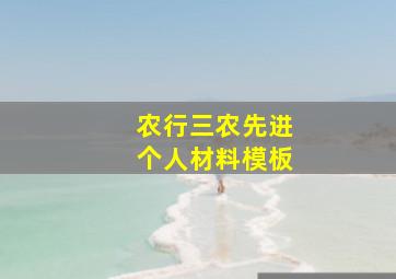 农行三农先进个人材料模板