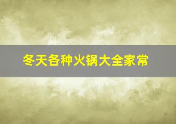 冬天各种火锅大全家常