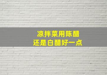 凉拌菜用陈醋还是白醋好一点