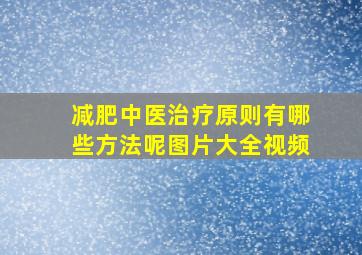 减肥中医治疗原则有哪些方法呢图片大全视频