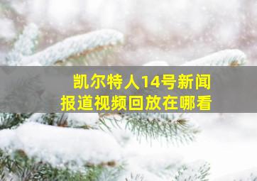 凯尔特人14号新闻报道视频回放在哪看