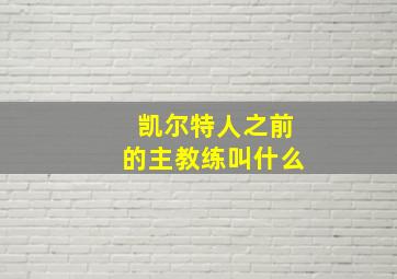 凯尔特人之前的主教练叫什么