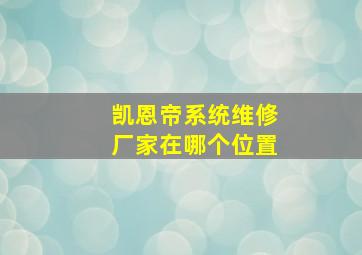 凯恩帝系统维修厂家在哪个位置