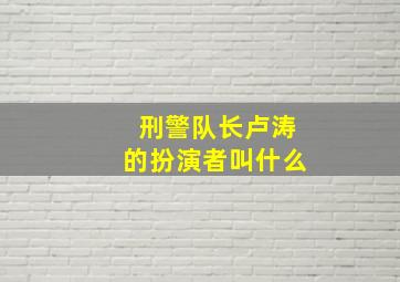 刑警队长卢涛的扮演者叫什么