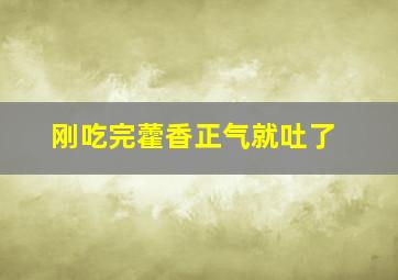 刚吃完藿香正气就吐了