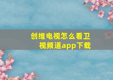 创维电视怎么看卫视频道app下载