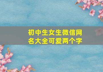 初中生女生微信网名大全可爱两个字