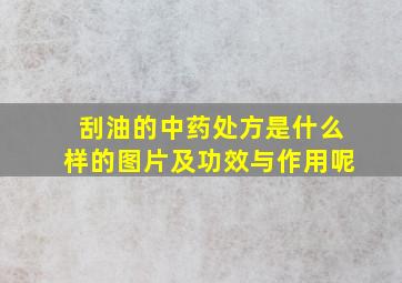 刮油的中药处方是什么样的图片及功效与作用呢