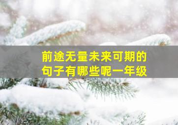 前途无量未来可期的句子有哪些呢一年级