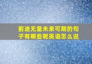 前途无量未来可期的句子有哪些呢英语怎么说