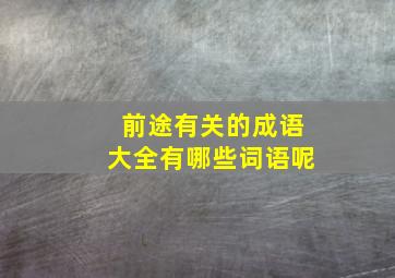 前途有关的成语大全有哪些词语呢