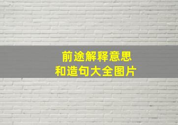 前途解释意思和造句大全图片