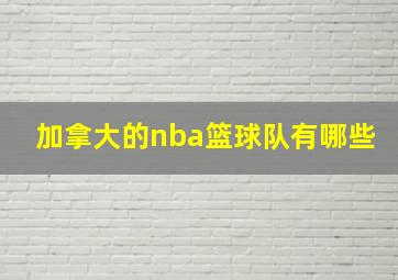 加拿大的nba篮球队有哪些