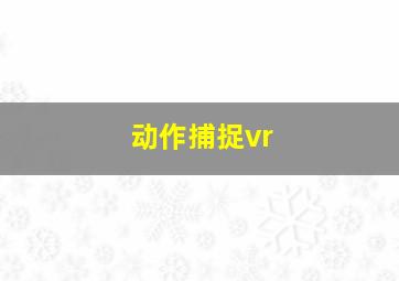 动作捕捉vr