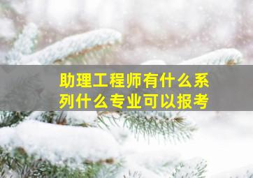 助理工程师有什么系列什么专业可以报考