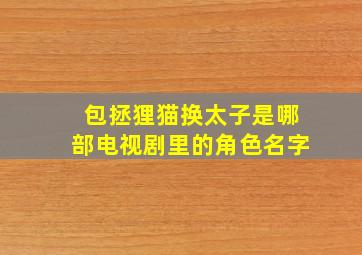 包拯狸猫换太子是哪部电视剧里的角色名字