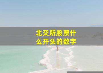 北交所股票什么开头的数字