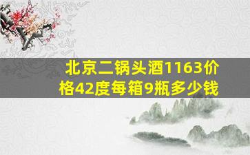 北京二锅头酒1163价格42度每箱9瓶多少钱