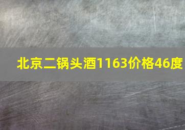 北京二锅头酒1163价格46度